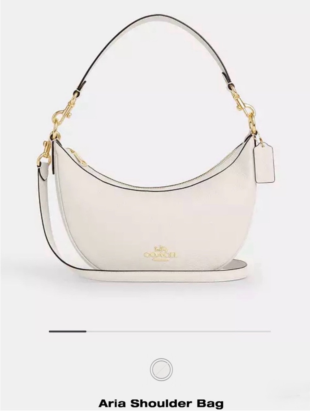 Coach Aria Shoulder Bag in Chalk and Gold